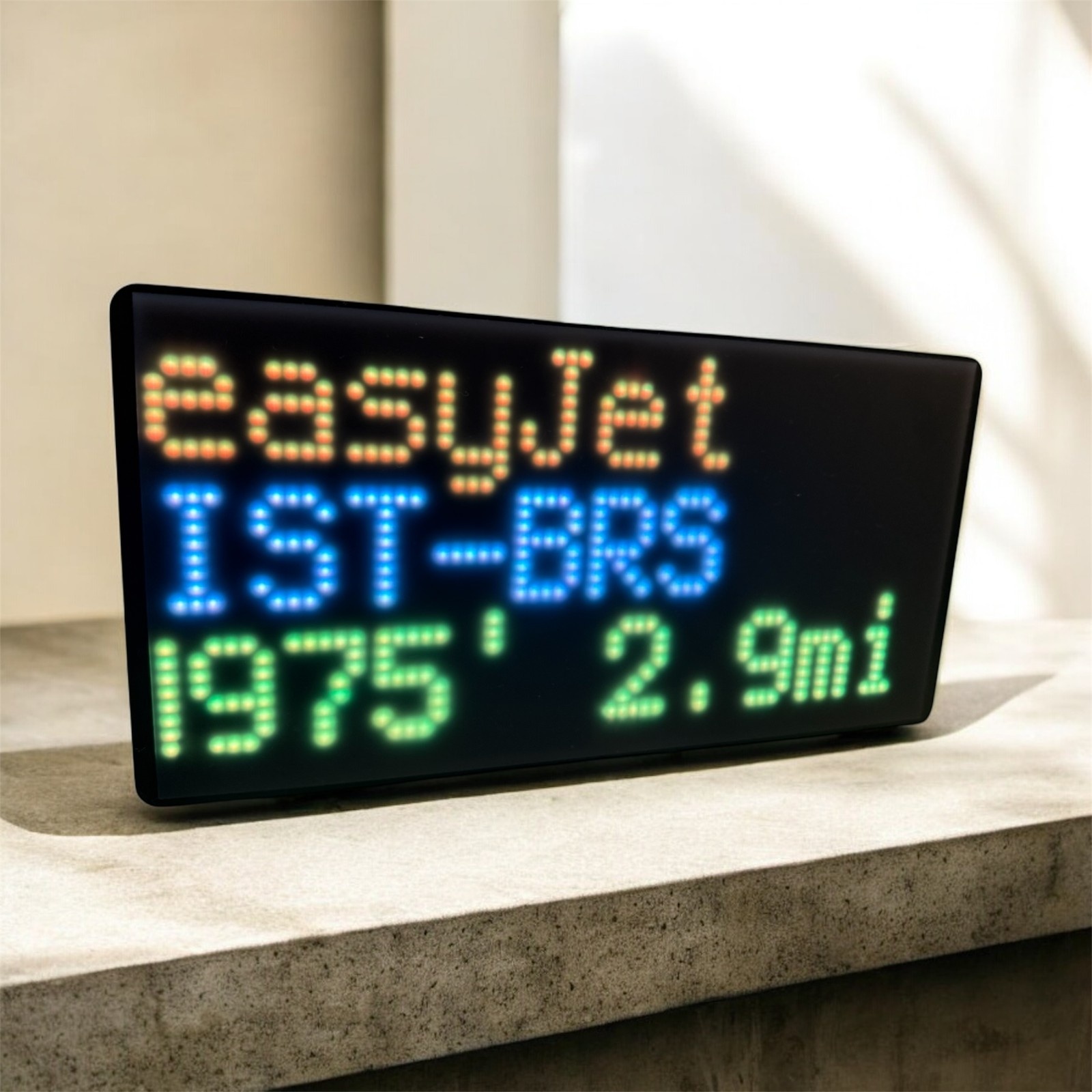 NearestPlane live LED flight tracker display