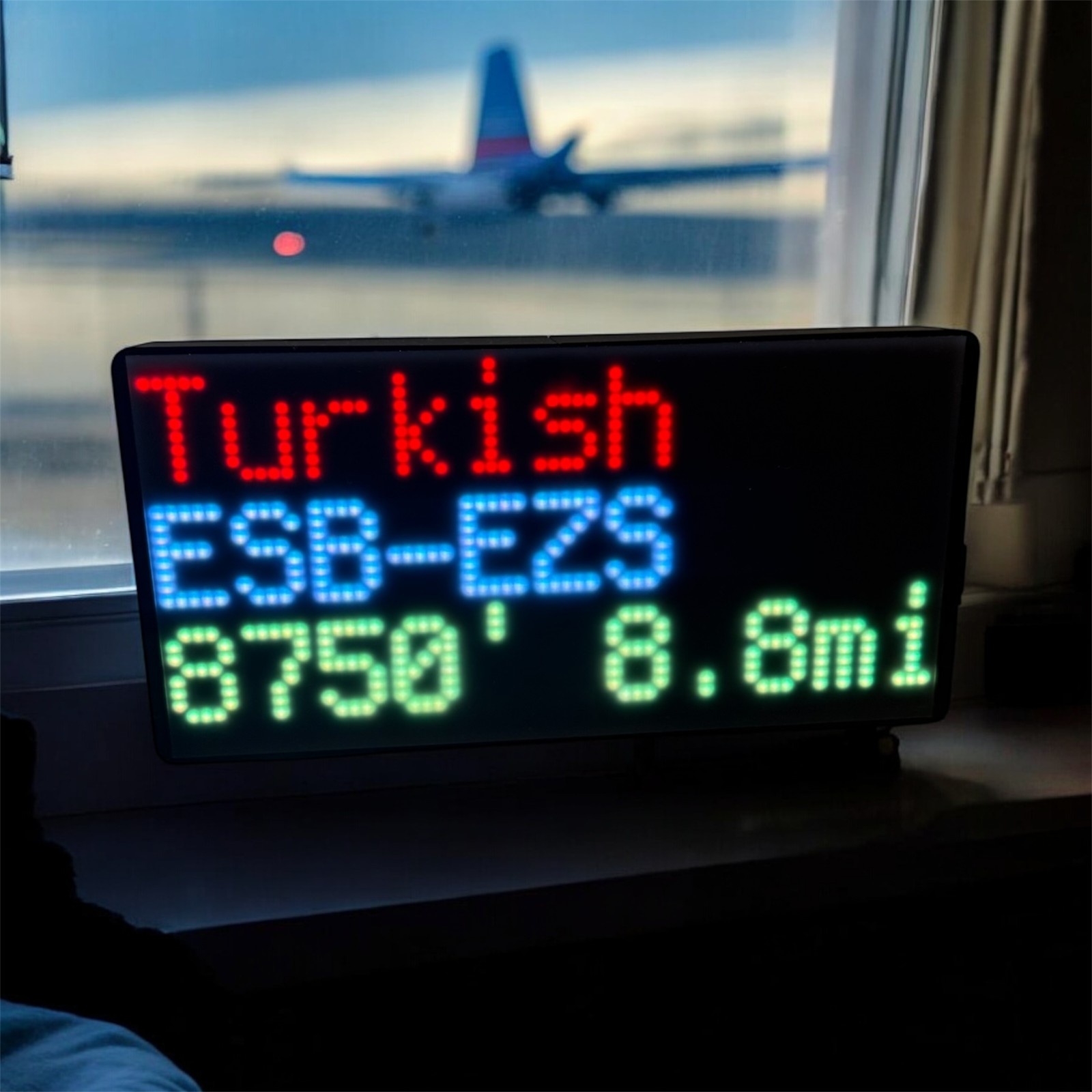 Turkish Airlines ESB-EZS on NearestPlane display